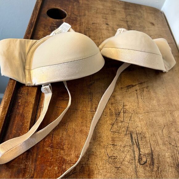 Maidenform Nude Tan Push Up Bra 34C Strapless Straight Cross Versatile Straps - Picture 3 of 7